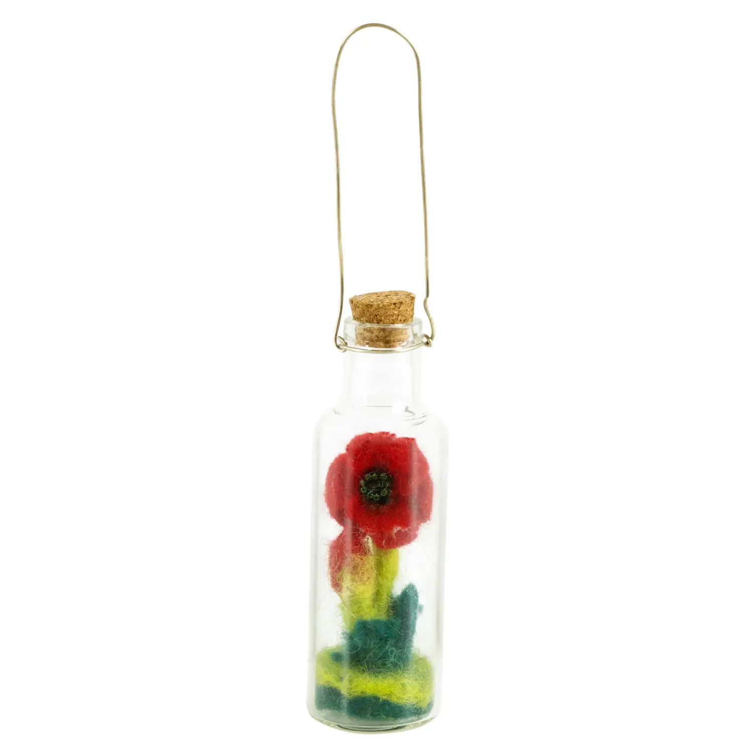 Bottle Ornament: Red Poppy