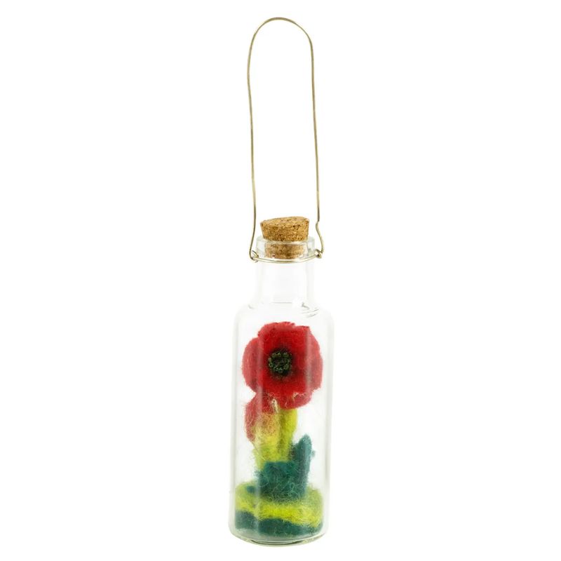 Bottle Ornament: Red Poppy
