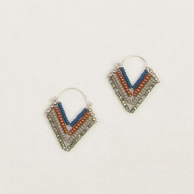 Chevron Bead Hoop Earrings
