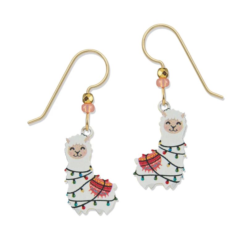 Xmad Alpaca w/Christmas Lights Earrings