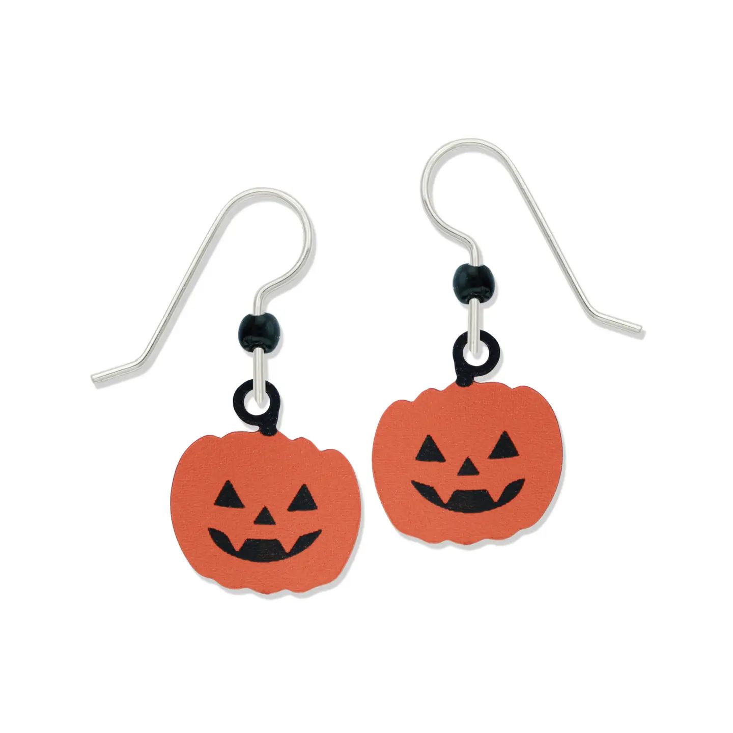 Pumpkin Halloween Earrings, Color: Silver