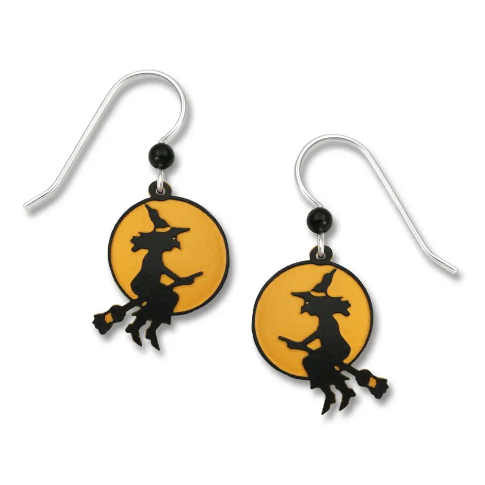 Halloween Witch &amp; Moon, Color: Silver