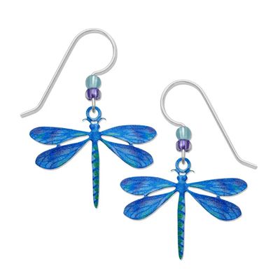 Dragonfly in Blues &amp; Greens Earrings