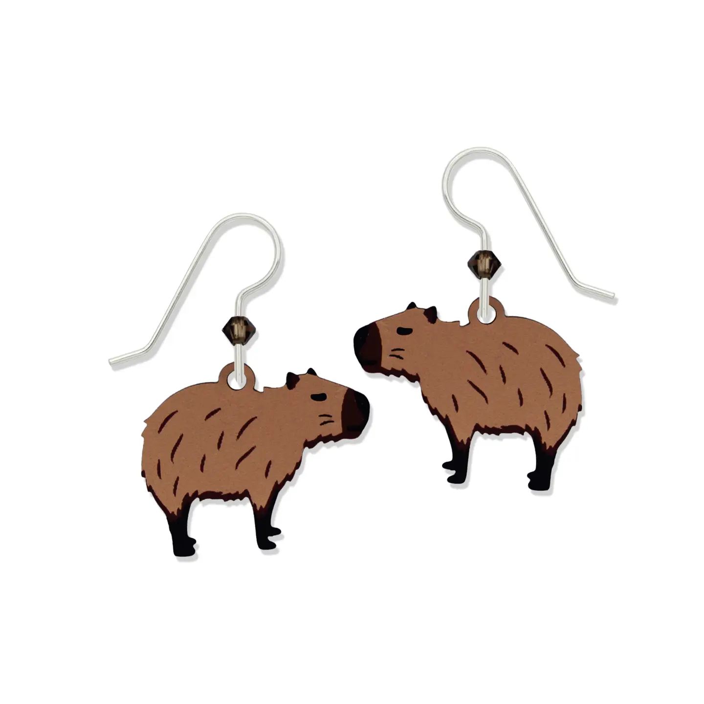 Capybara Earrings, Color: Silver
