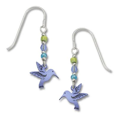 Blue Hummingbird Dangle Earrings