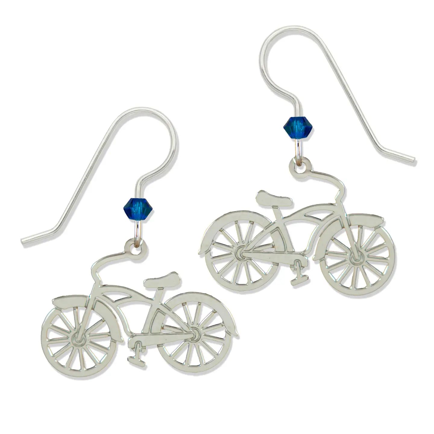 Bike in IR Earrings, Color: Silver