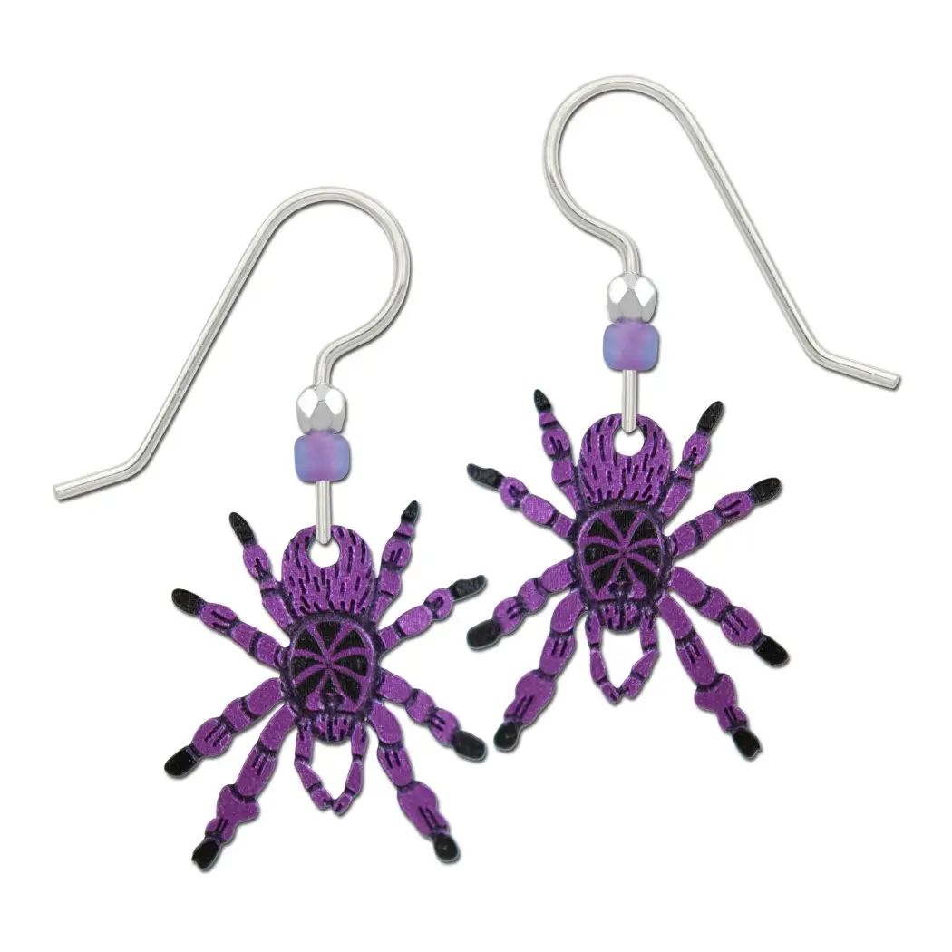 Avic. Purpurea Tarantula Earrings, Color: Silver