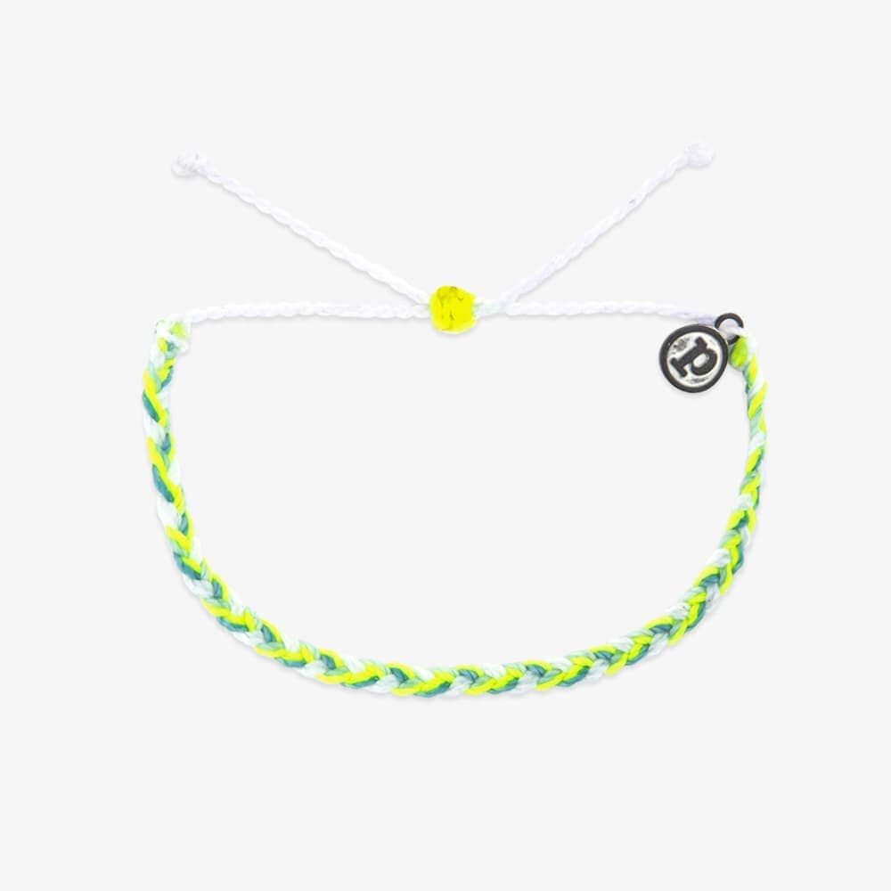 Mini Braided Bracelet, Neon Sky, Color: Neon Sky, Size: Bracelet