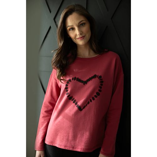 Destination Fleece Shibori Heart Pullover
