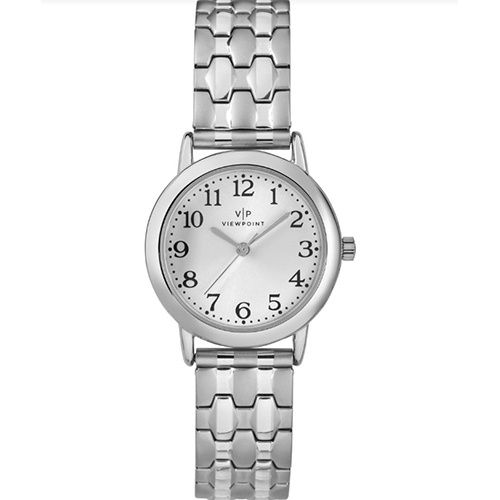 Viewpoint by Timex 28mm Expansion Band Watch, Color: Silver Tone