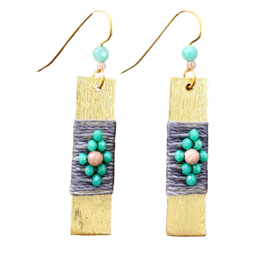 Woven Rectangle Turquoise Mix