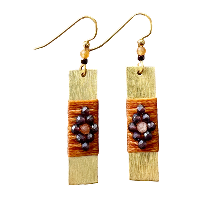 Woven rectangle Smoky Quartz Mix