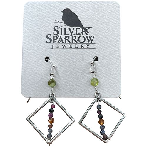 Sapphire diamonds with peridot, Color: Silver