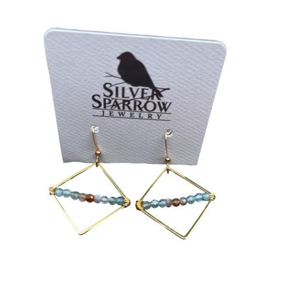 Rhombus with Apatite, Topaz and Chocolate Moonstone