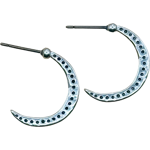 Half moon Studs, Color: Silver