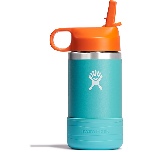 12 Oz Wide Mouth Hydro Flask w/Straw Lid and Boot for Kids
