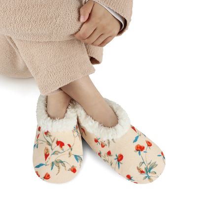 Women&#39;s Floral Bloom Corduroy Snoozie Slippers