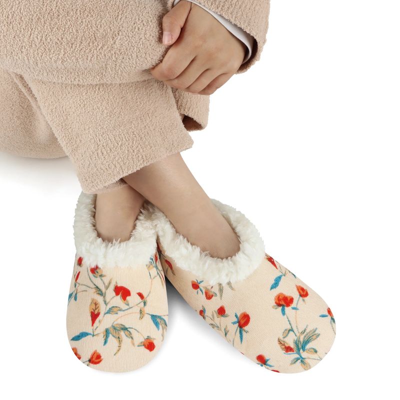 Women&#39;s Floral Bloom Corduroy Snoozie Slippers