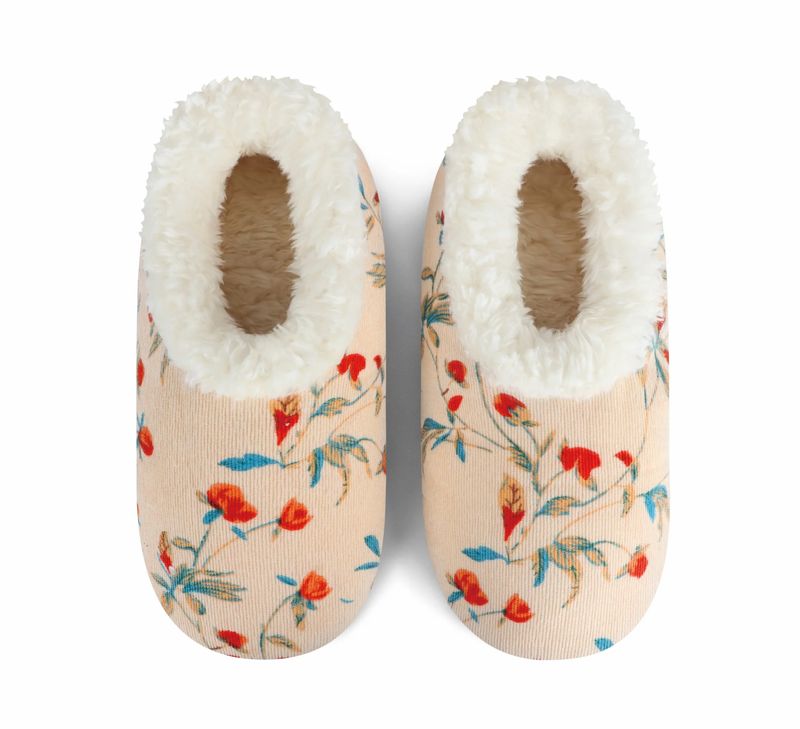 Women's Floral Bloom Corduroy Snoozie Slippers