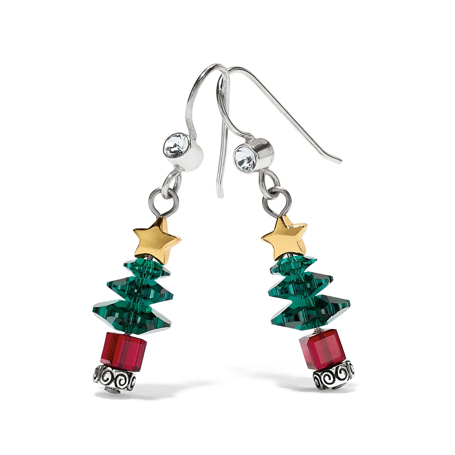 Tinsel Town Tree French Wire Earrings, Color: Silver
