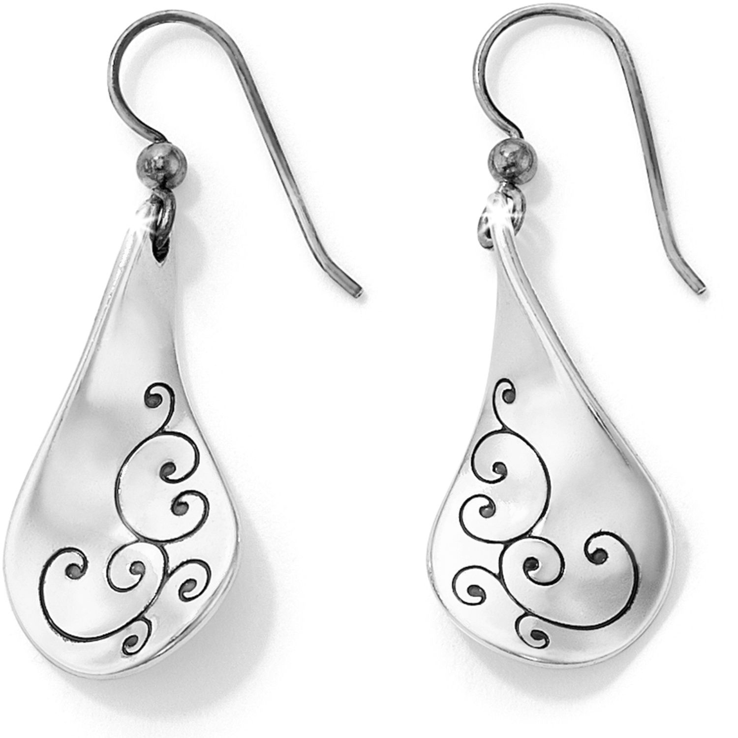 Twirl French Wire Earrings, Color: Silver
