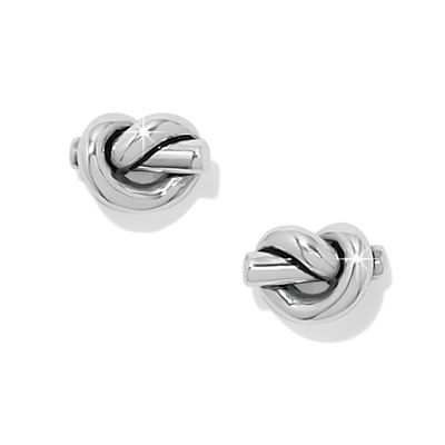 Interlok Single Knot Mini Earrings - Silver