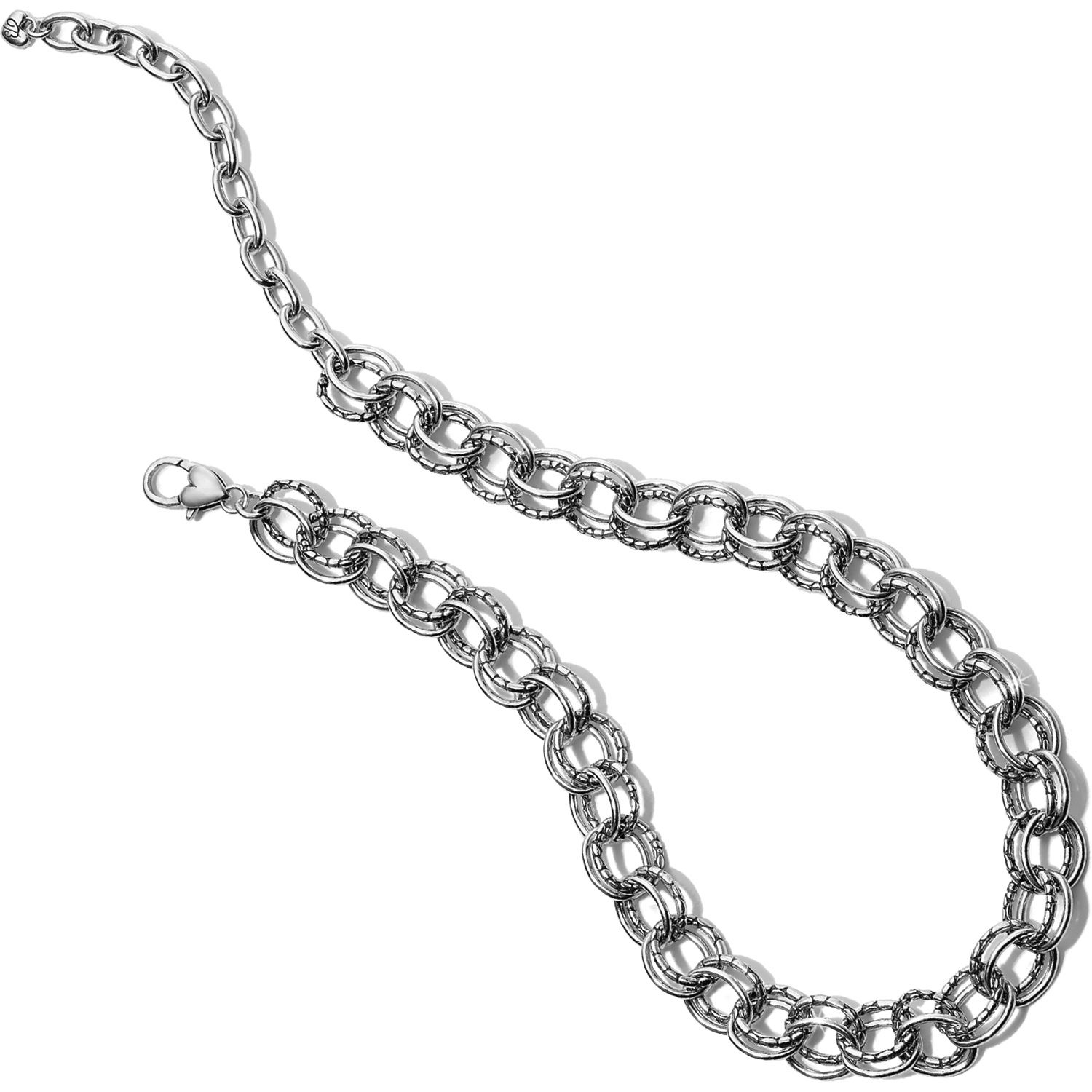 Pebble Link Necklace, Color: Silver