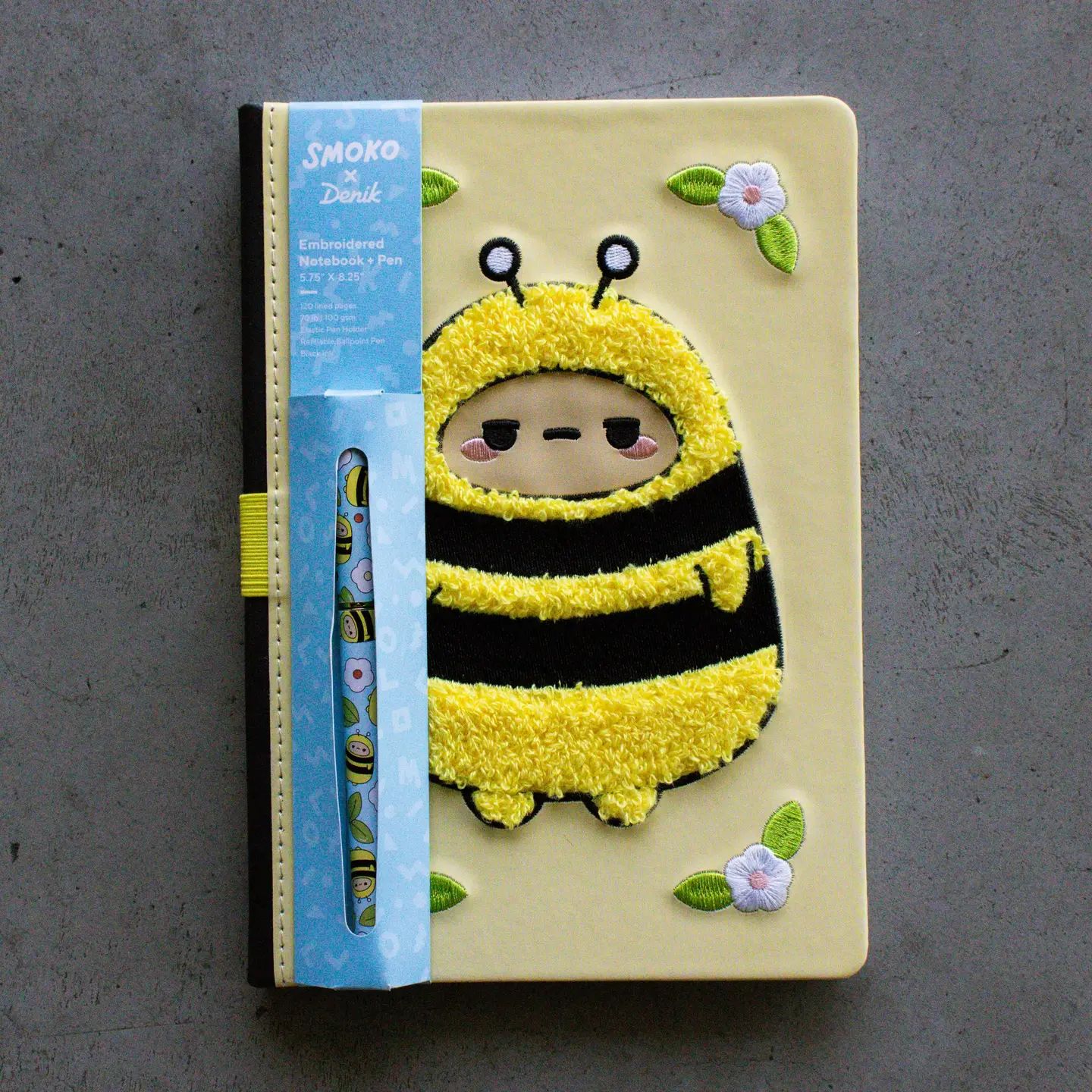 Journal,Embroidered W/Pen - Smoko Bee