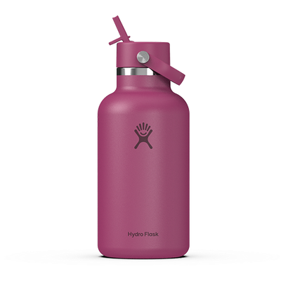 64 Oz Wide Mouth Hydro Flask w/Flex Straw Cap