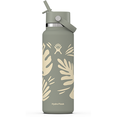 40 Oz Wide Mouth Hydro Flask w/Flex Straw Cap