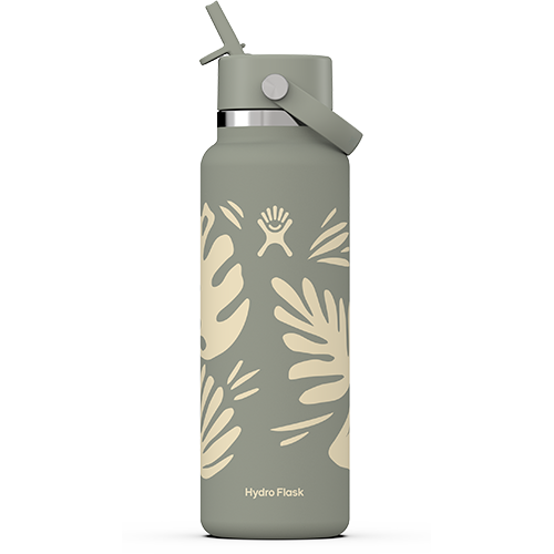40 Oz Wide Mouth Hydro Flask w/Flex Straw Cap