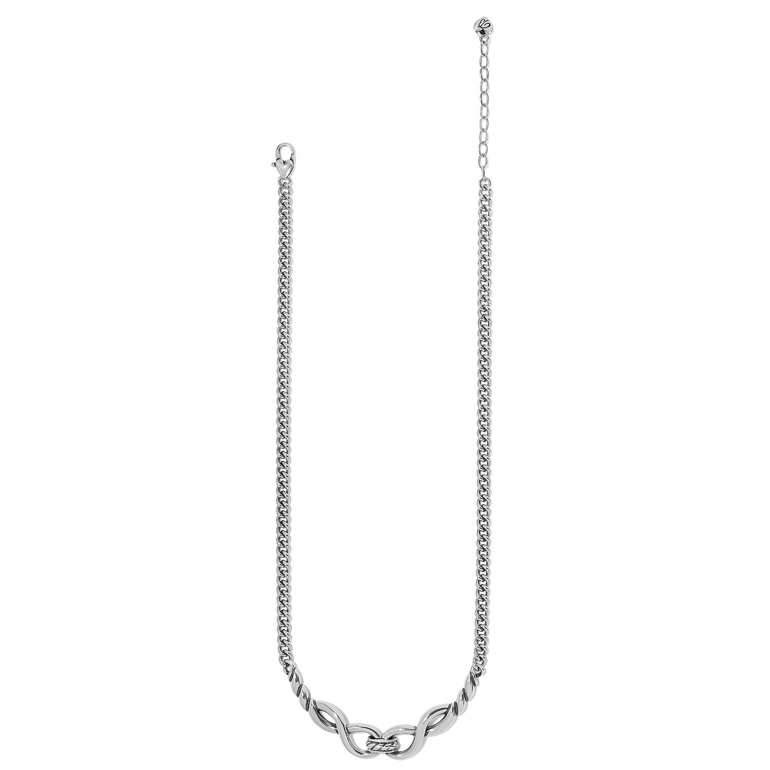 Brighton Interlok Infinity Collar Necklace, Color: Silver