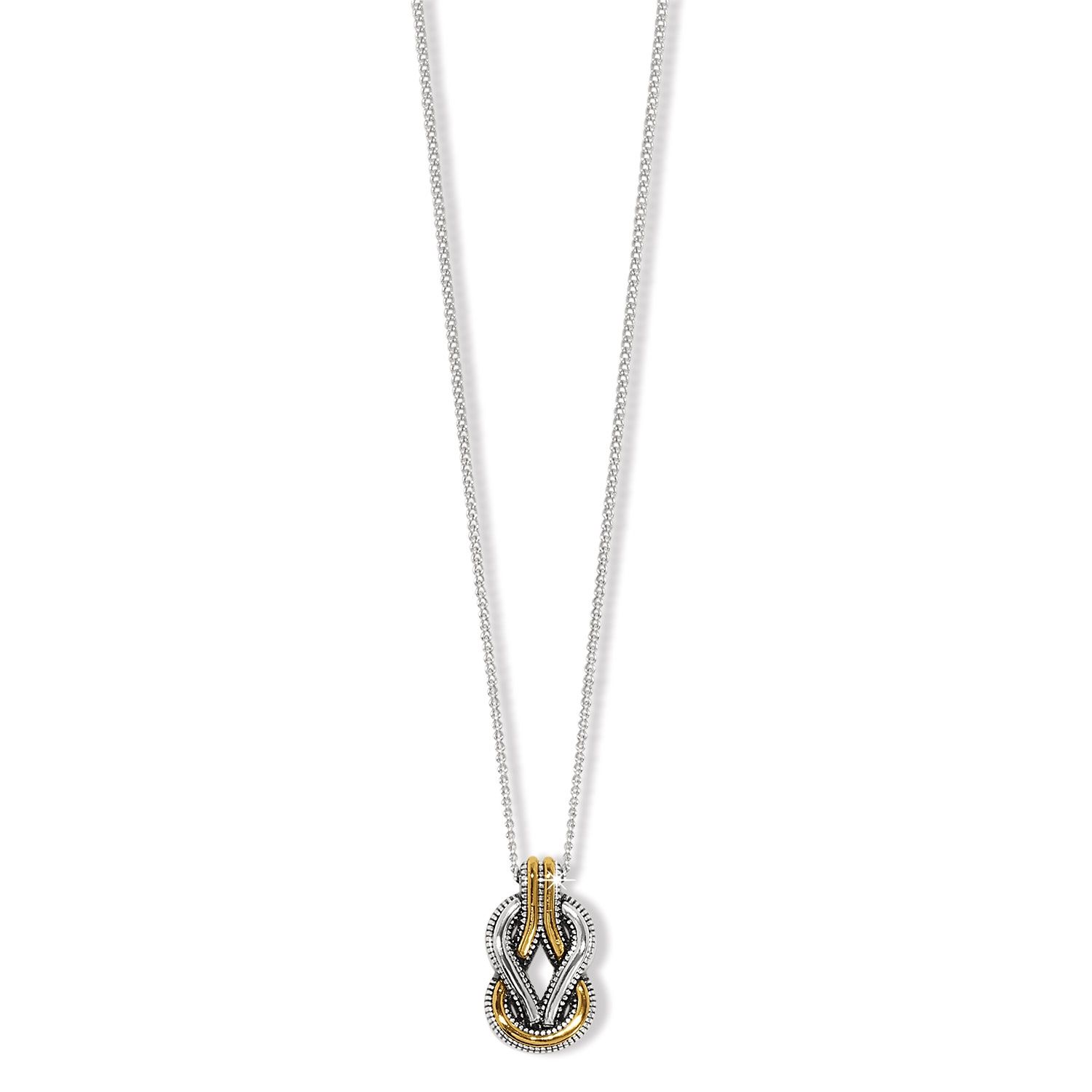 Brighton Interlok Harmony Two Tone Petite Necklace, Color: Silver/Gold