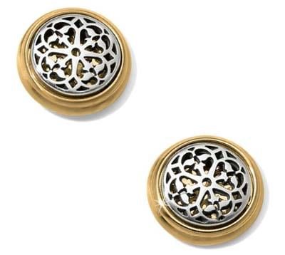 Brighton Ferrara Two Tone Post Earrings, Color: Silver/Gold
