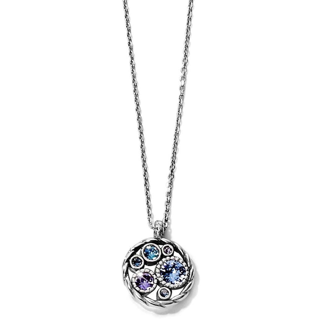 Brighton Halo Petite Necklace, Color: Silver/Tanzanite