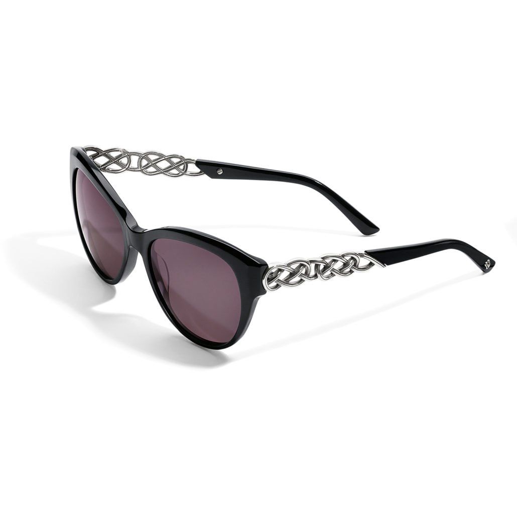 Brighton Interlok Braid Sunglasses - Black, Color: Silver/Black