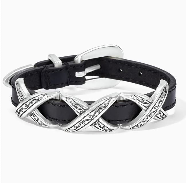Brighton Kriss Kross Etch Bandit Bracelet, Color: Black