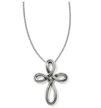 Brighton Interlok Petite Cross Necklace, Color: Silver