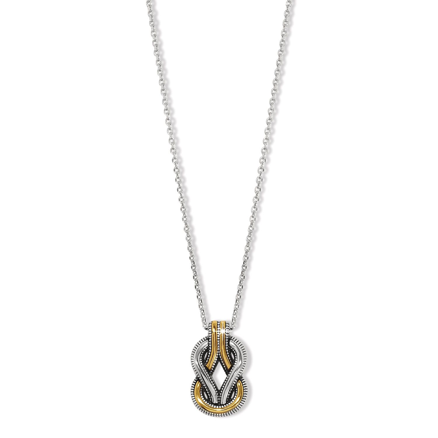 Brighton Interlok Harmony Two Tone Necklace, Color: Silver/Gold