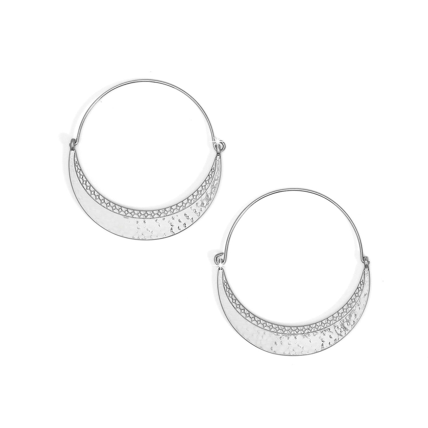 Brighton Palm Canyon Large Hoop Earrings, Color: Silver
