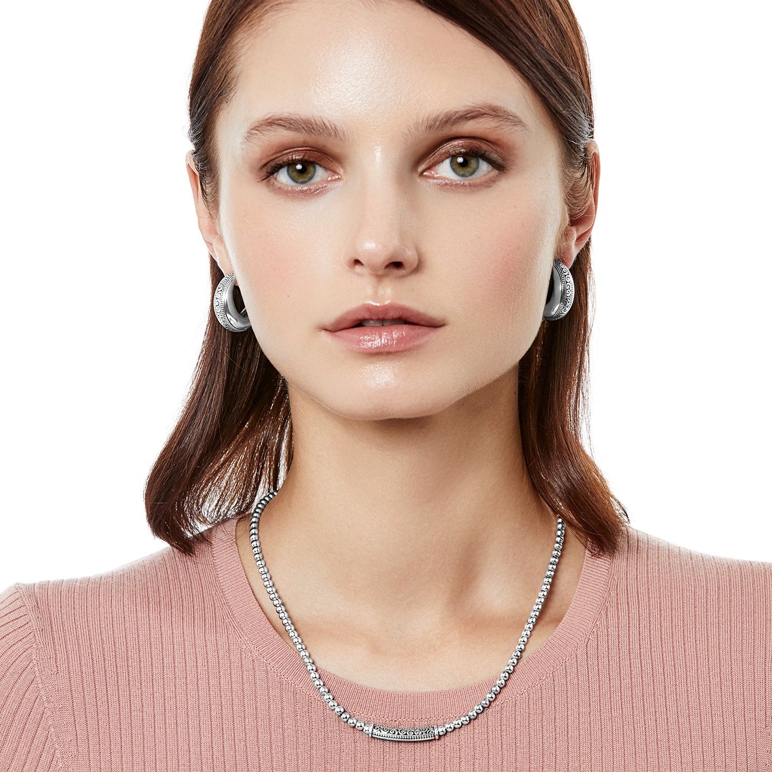 Brighton Mingle Adore Bar Collar Necklace, Color: Silver