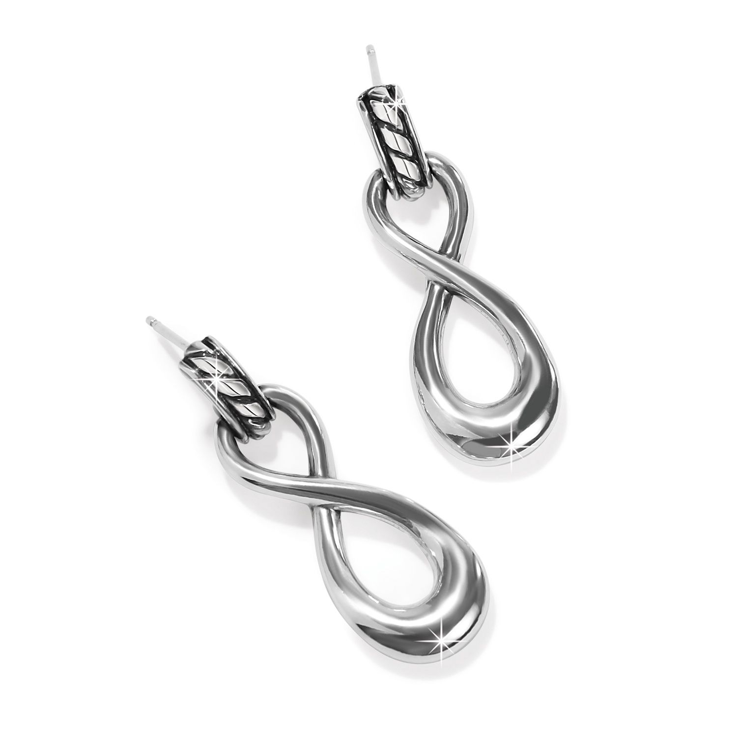 Brighton Interlok Infinity Post Drop Earrings, Color: Silver