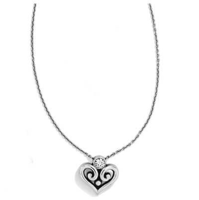 Brighton Alcazar Heart Necklace, Color: Silver
