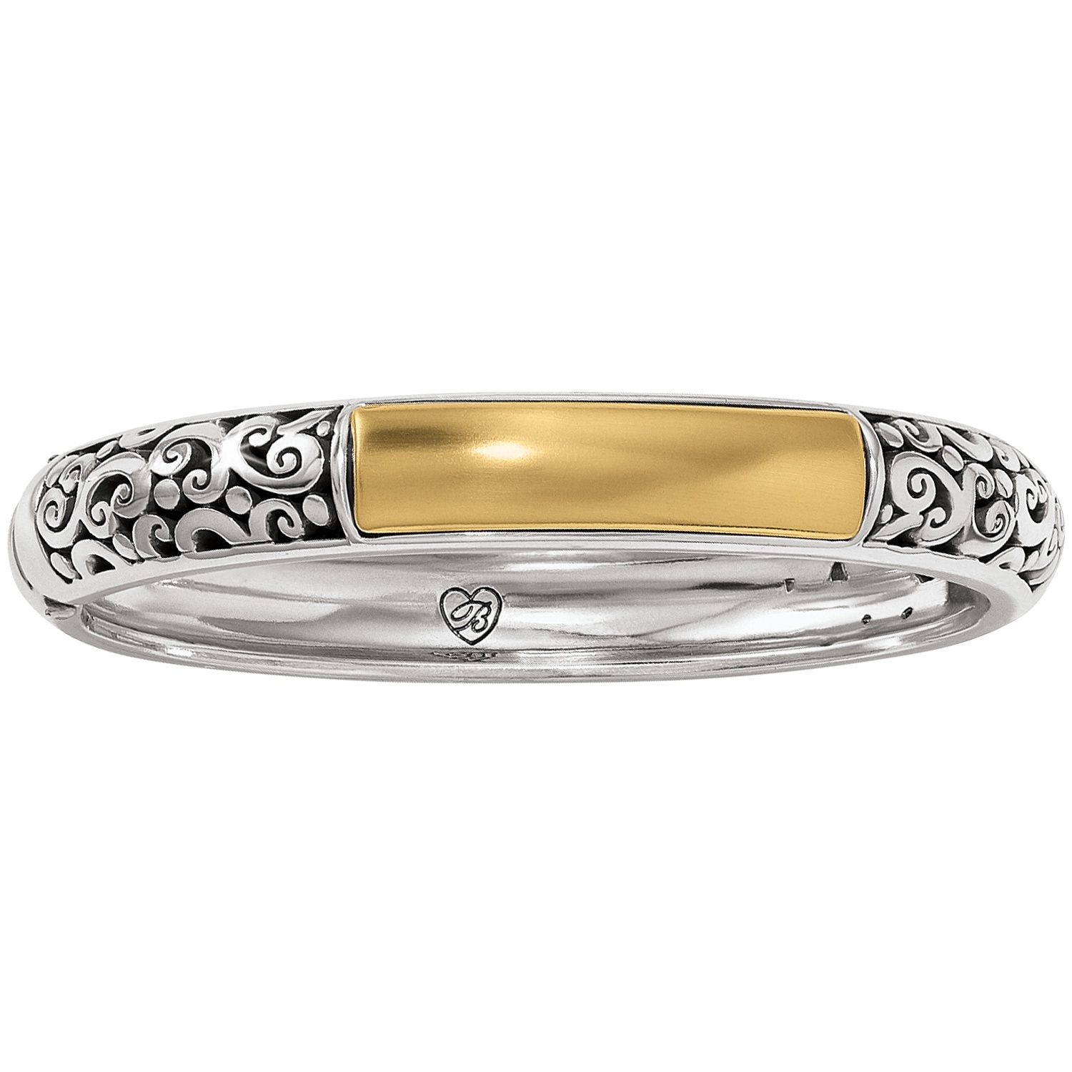 Brighton Catania Hinged Bangle - Gold, Color: Silver/Gold