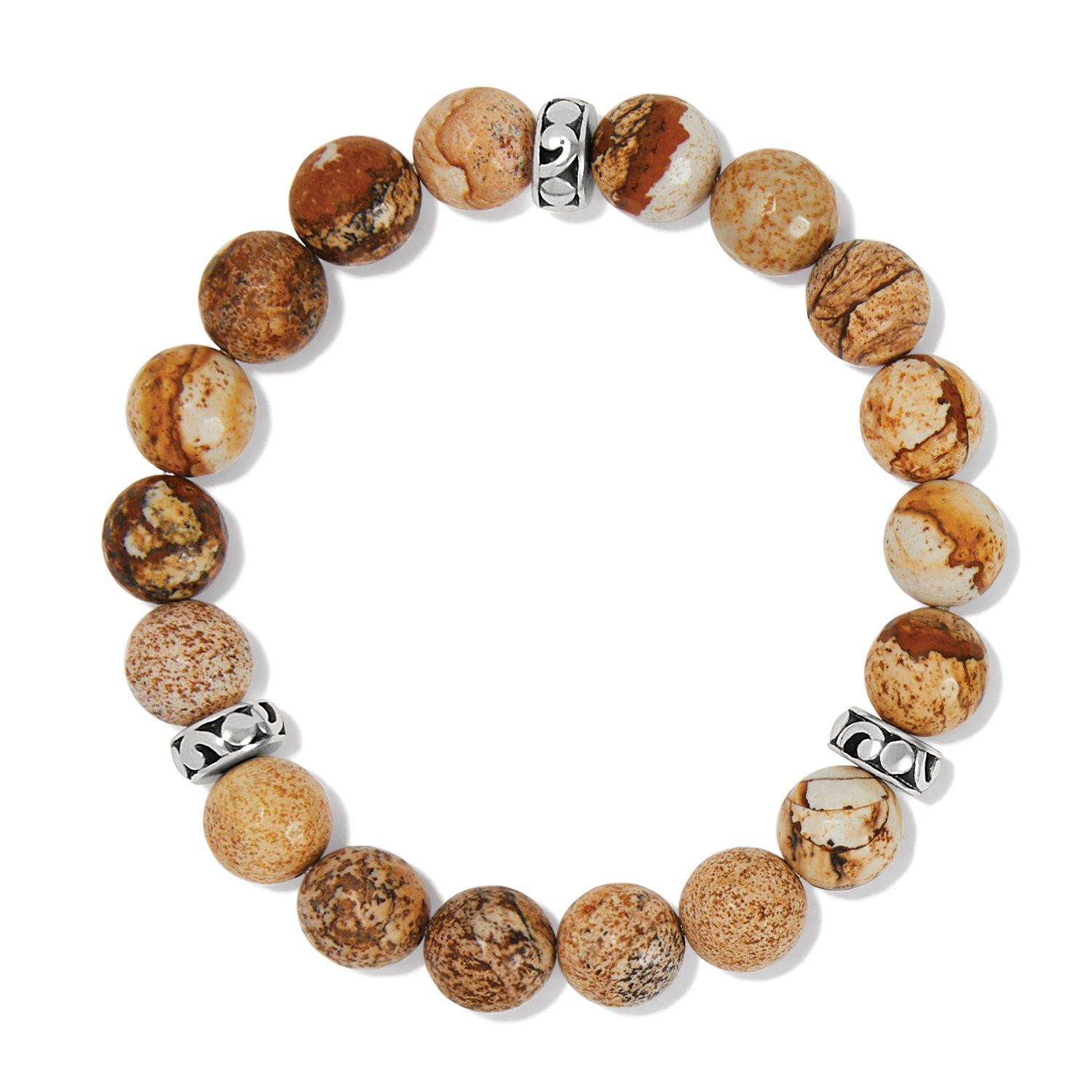 Brighton Contempo Desert Sky Sand Stretch Bracelet, Color: Cream