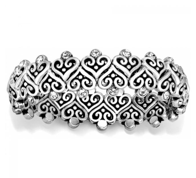 Brighton Alcazar Heart Stretch Bracelet, Color: Silver