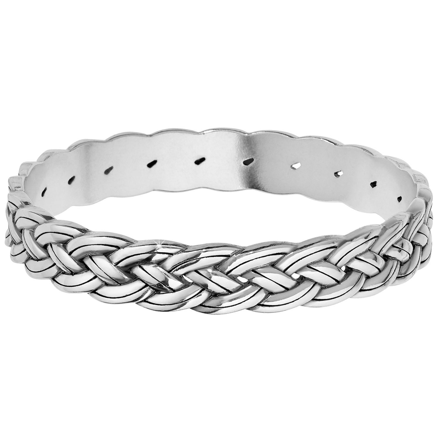 Brighton Interlok Woven Bangle Bracelet, Color: Silver