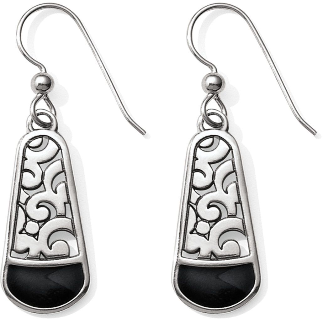 Brighton Catania Black French Wire Earrings, Color: Silver/Black