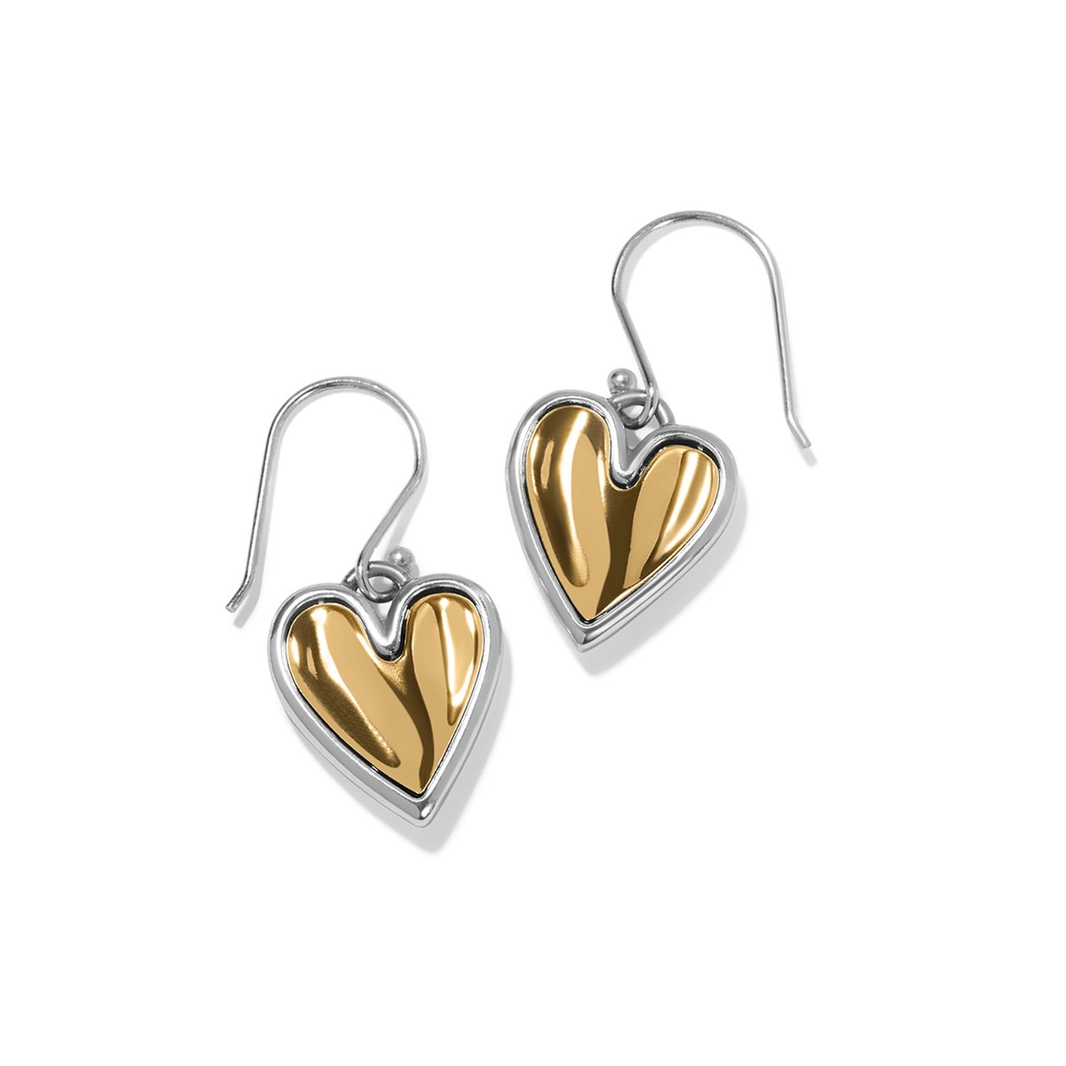 Brighton Cascade Heart Reversible French Wire Earrings, Color: Silver/Gold