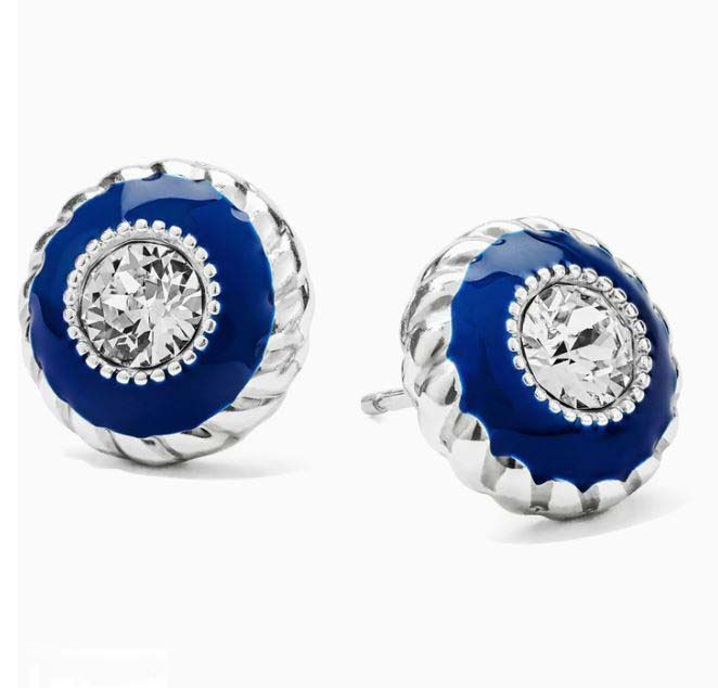 Brighton Halo Eclipse Post Earrings, Color: Silver/Blue